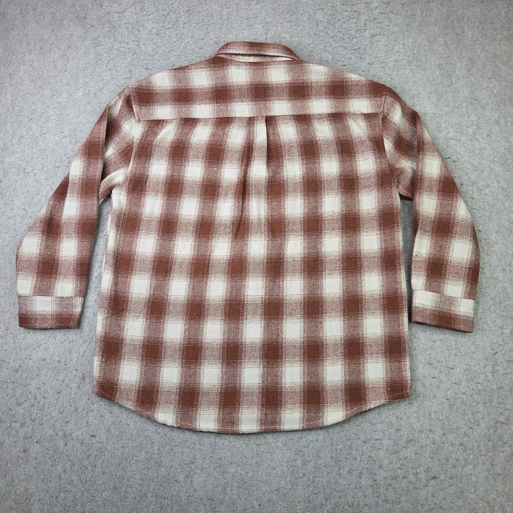Simply Southern Flannel Shirt Women L Brown Plaid Long Sleeve Button Heavyweight - Picture 5 of 11